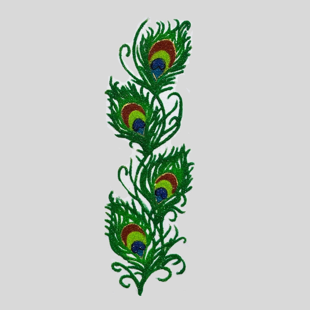 Decorative Peacock Feathers Border Ready Rangoli Design 1