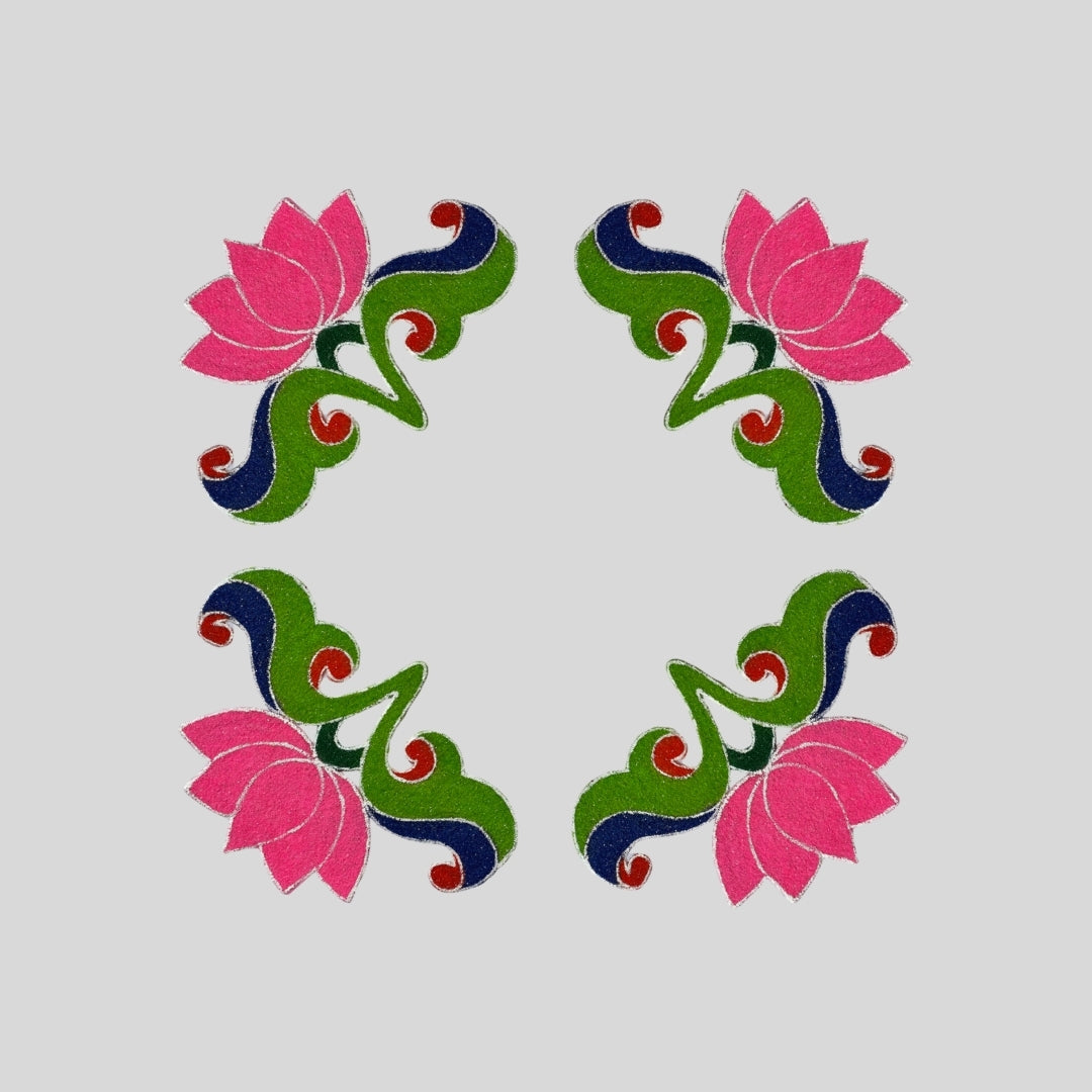 Decorative Floral Border Ready Rangoli Design 4