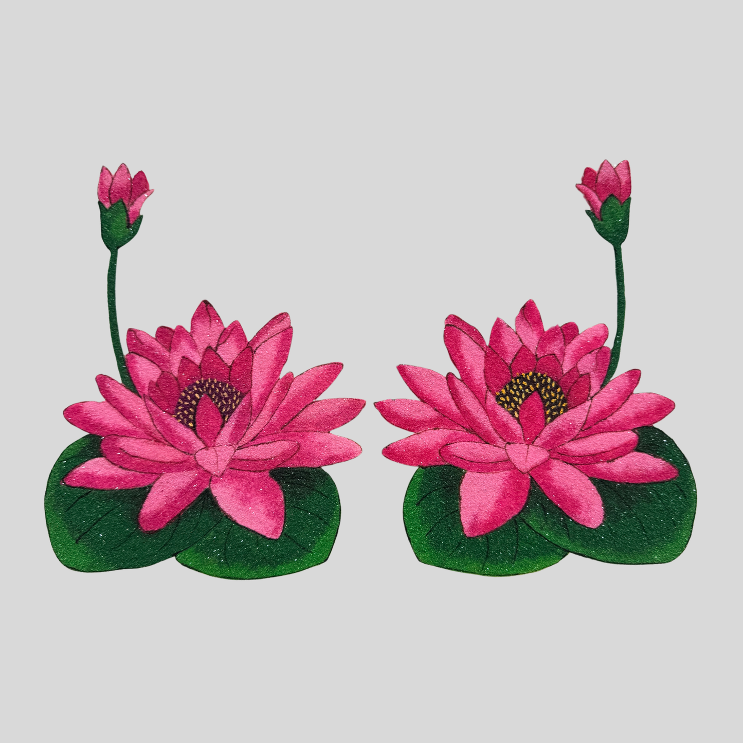 Lotus with Bud Pair Rangoli