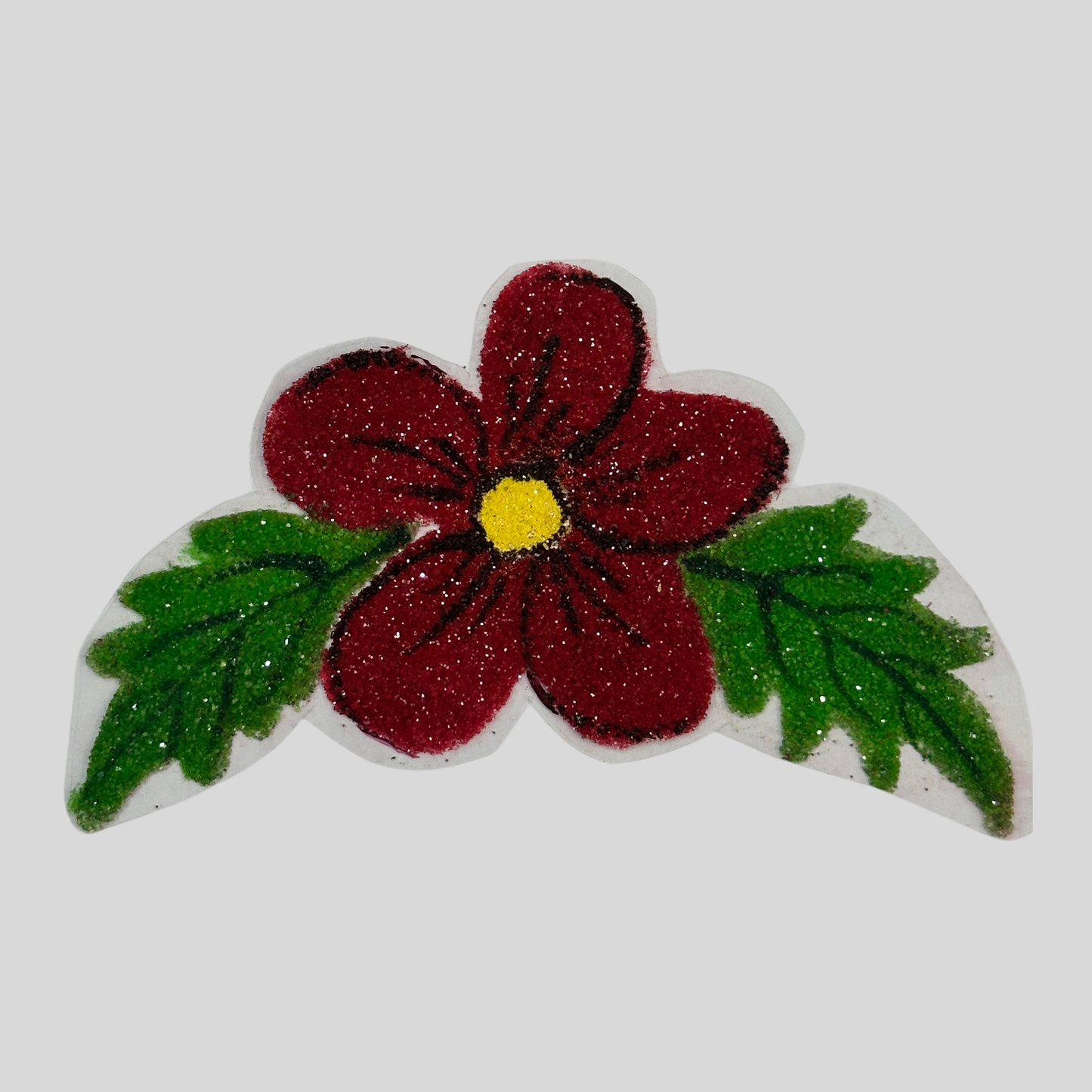 6 Flowers Rangoli Pink and Red