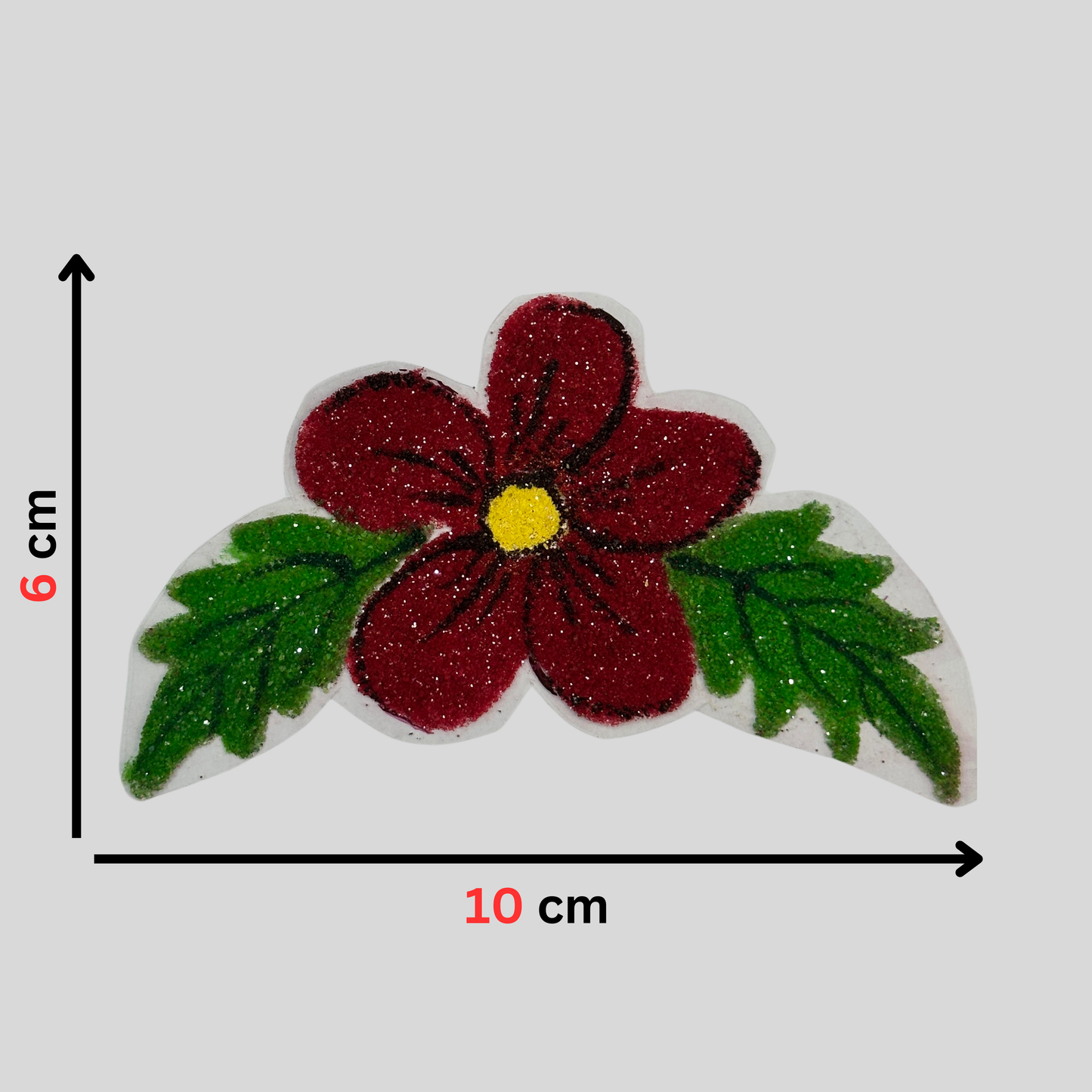 6 Flowers Rangoli Pink and Red