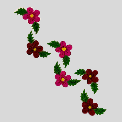 6 Flowers Rangoli Pink and Red