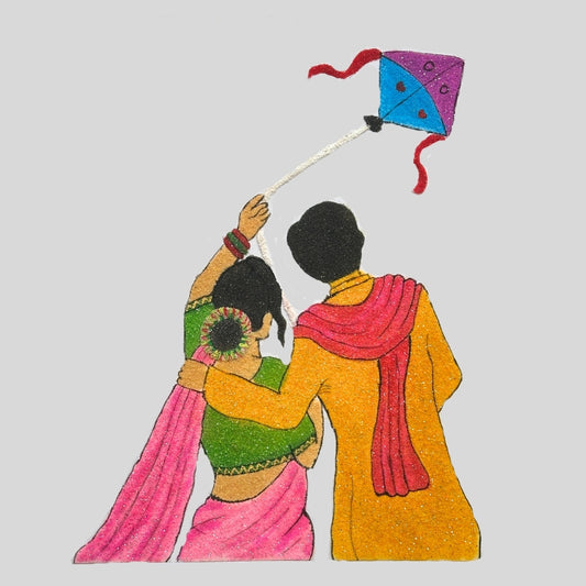 Sankranti Special Festive Kite Flying Readymade Rangoli