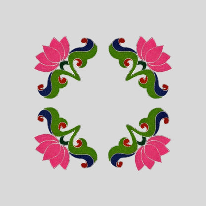 Decorative Floral Border Ready Rangoli Design 4