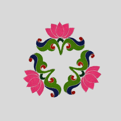 Decorative Floral Border Ready Rangoli Design 4