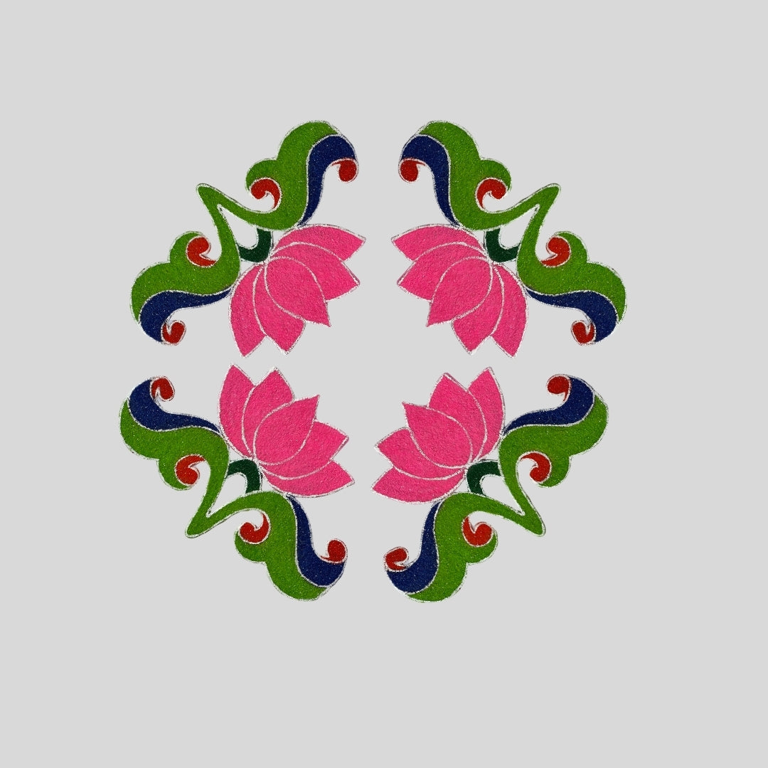 Decorative Floral Border Ready Rangoli Design 4