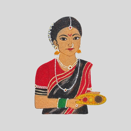 Sankranti Special Festive Lady Readymade Rangoli