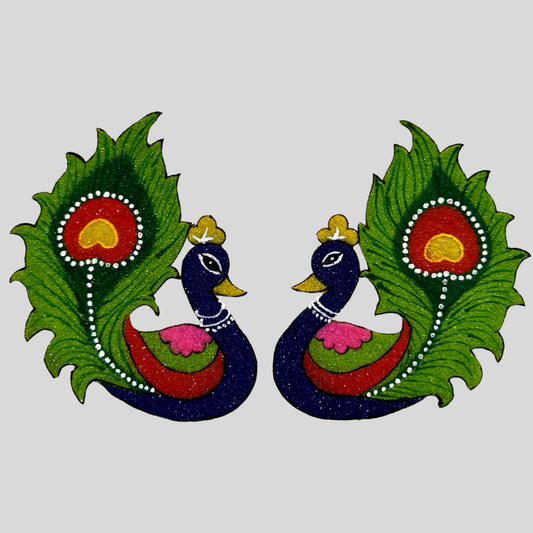 Royal Peacock Rangoli Pair
