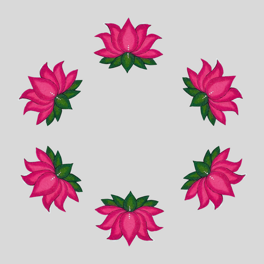 6 Blossoming Lotuses Rangoli