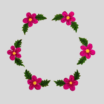 6 Flowers Rangoli Pink