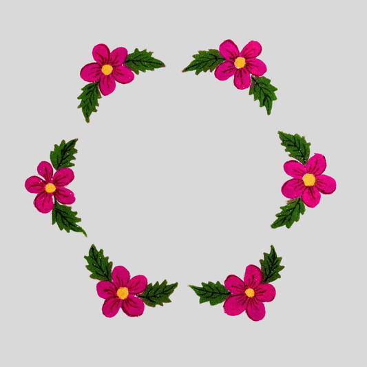 6 Flowers Rangoli Pink